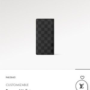 Authentic Louis Vuitton Damier graphite Brazza wallet
